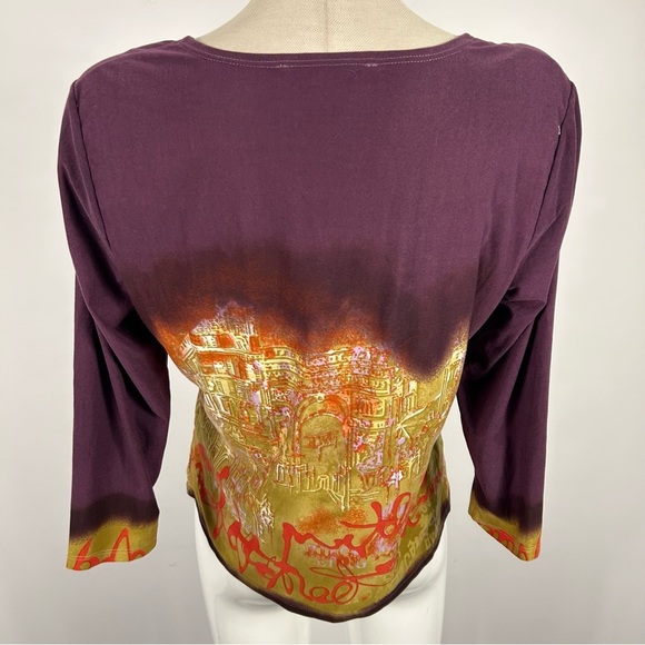Nygard Elegant Purple Graphic Women's Top M - Picture 4 of 11